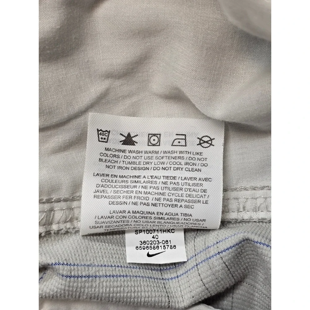 Nike Golf Plaid Performance Shorts Gray Blue Mens 40 Flat Front Gorp Athletic